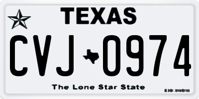 TX license plate CVJ0974
