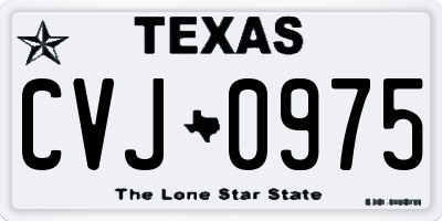 TX license plate CVJ0975