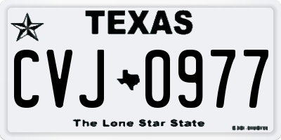 TX license plate CVJ0977