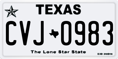 TX license plate CVJ0983