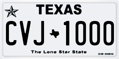 TX license plate CVJ1000