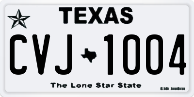 TX license plate CVJ1004