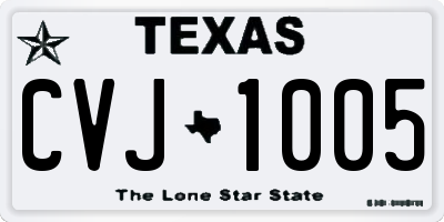 TX license plate CVJ1005