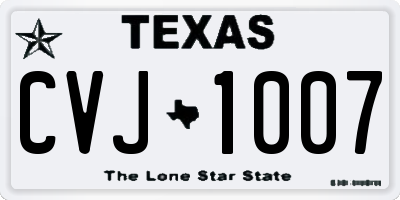 TX license plate CVJ1007