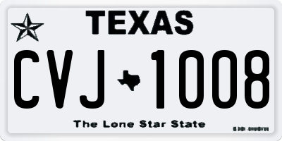 TX license plate CVJ1008