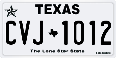 TX license plate CVJ1012