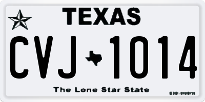 TX license plate CVJ1014