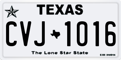 TX license plate CVJ1016