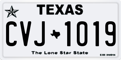 TX license plate CVJ1019