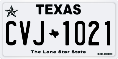 TX license plate CVJ1021