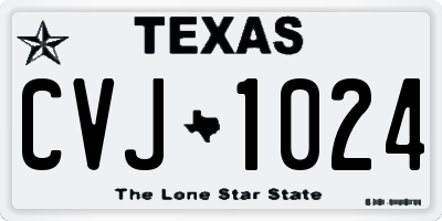 TX license plate CVJ1024