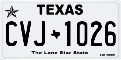 TX license plate CVJ1026