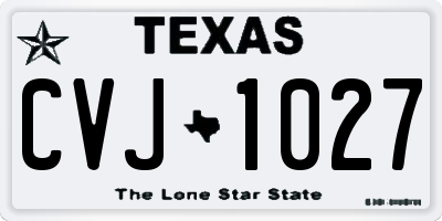 TX license plate CVJ1027