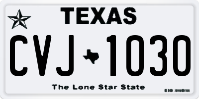 TX license plate CVJ1030
