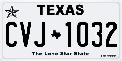 TX license plate CVJ1032