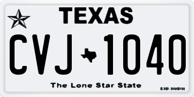 TX license plate CVJ1040