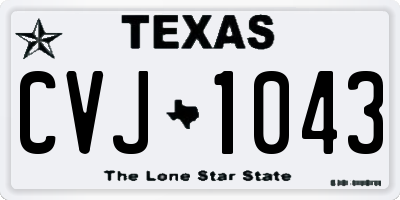 TX license plate CVJ1043