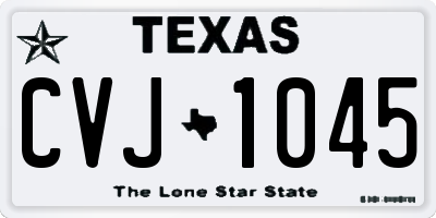 TX license plate CVJ1045
