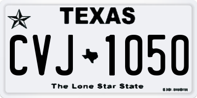 TX license plate CVJ1050