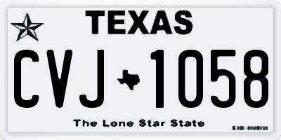 TX license plate CVJ1058