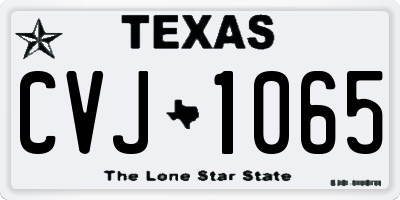 TX license plate CVJ1065