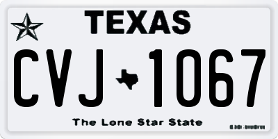 TX license plate CVJ1067
