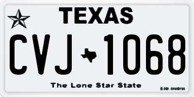 TX license plate CVJ1068