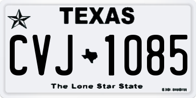 TX license plate CVJ1085
