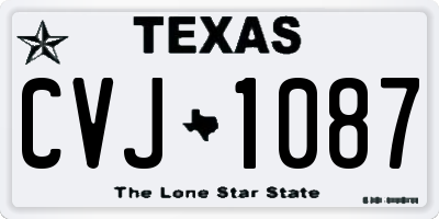 TX license plate CVJ1087
