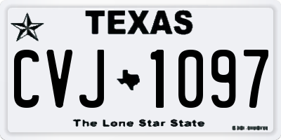 TX license plate CVJ1097