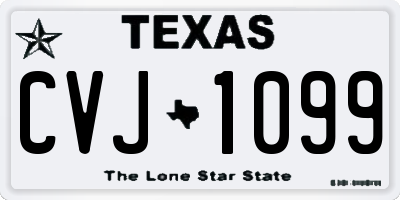 TX license plate CVJ1099