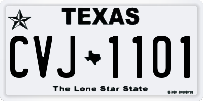 TX license plate CVJ1101
