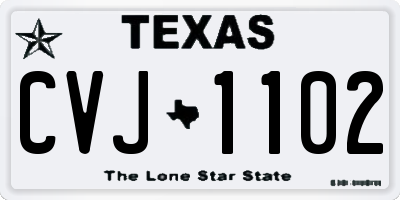 TX license plate CVJ1102