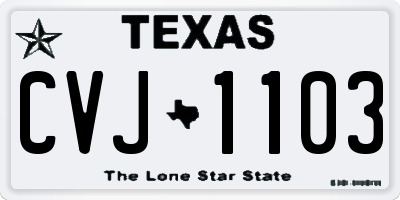 TX license plate CVJ1103