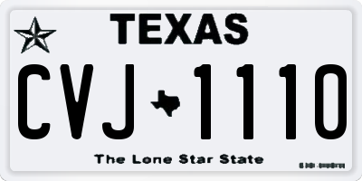 TX license plate CVJ1110