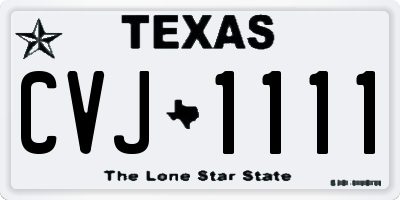 TX license plate CVJ1111