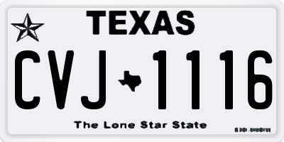 TX license plate CVJ1116