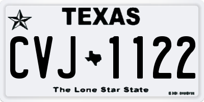 TX license plate CVJ1122