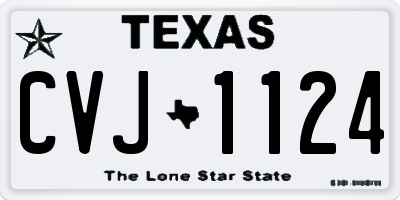 TX license plate CVJ1124