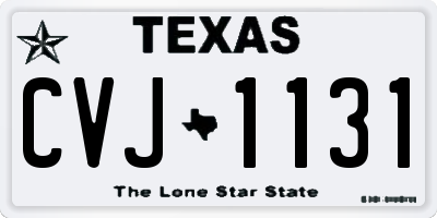 TX license plate CVJ1131