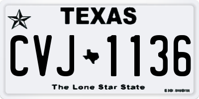 TX license plate CVJ1136
