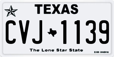 TX license plate CVJ1139