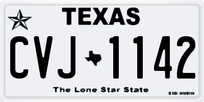 TX license plate CVJ1142