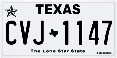 TX license plate CVJ1147
