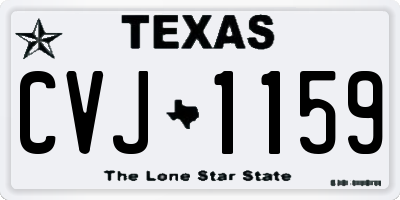TX license plate CVJ1159