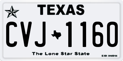 TX license plate CVJ1160