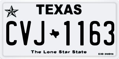 TX license plate CVJ1163