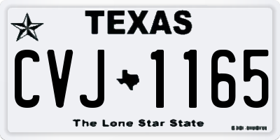TX license plate CVJ1165