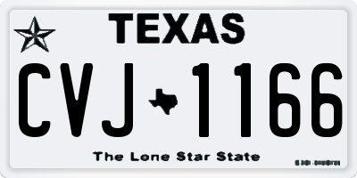 TX license plate CVJ1166