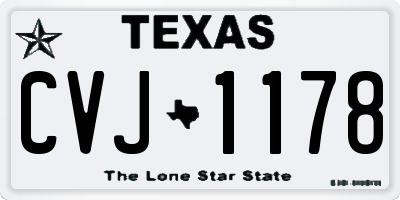 TX license plate CVJ1178